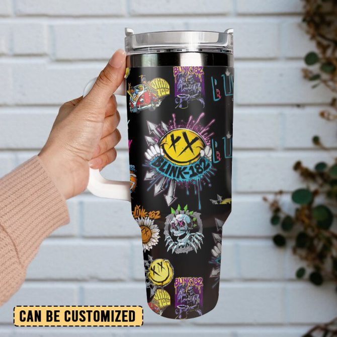 Blink 182 Music Custom Stanley Quencher 40Oz Stainless Steel Tumbler With Handle - Image 2