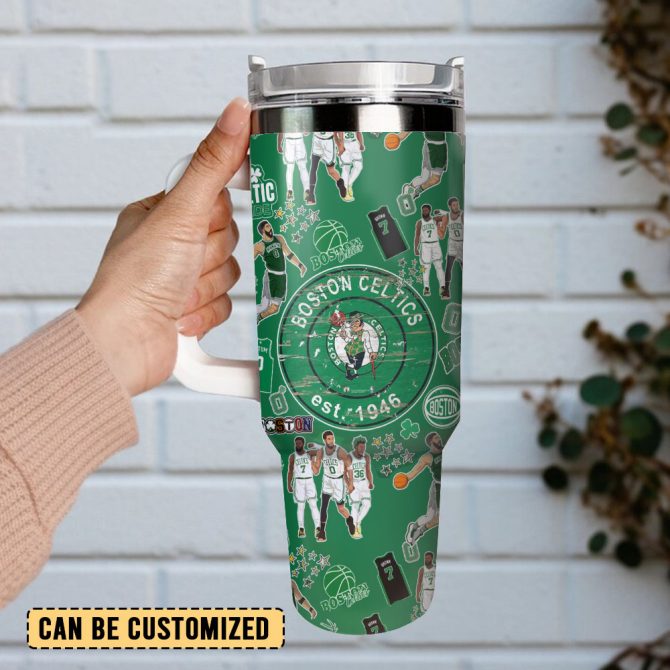 Boston Celtics Basketball Nba Sport Custom Stanley Quencher 40Oz Stainless Steel Tumbler - Image 2