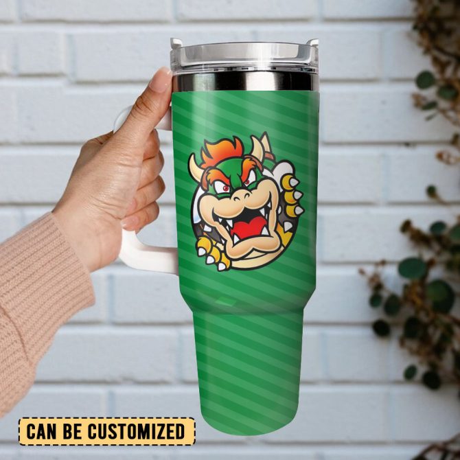 Bowser Super Mario Games Custom Stanley Quencher 40Oz Stainless Steel Tumbler - Image 2