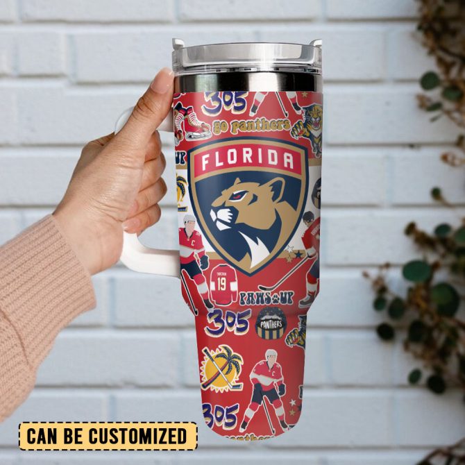 Florida Panthers Nhl Ice Hockey Sport Custom Stanley Quencher 40Oz Stainless Steel Tumbler - Image 2