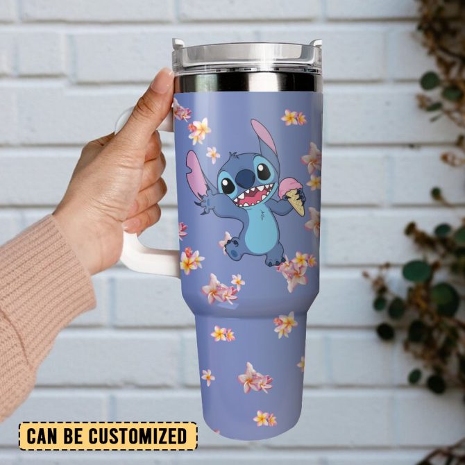 Stitch Cartoon Custom Stanley Quencher 40Oz Stainless Steel Tumbler - Image 2