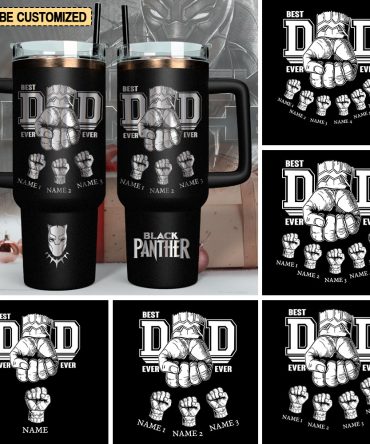 Father #8217;S Day Black Panther Avengers Movies Custom Stanley Quencher 40Oz Stainless Steel
