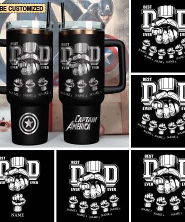 Father #8217;S Day Captain America Avengers Movies Custom Stanley Quencher 40Oz Stainless Steel