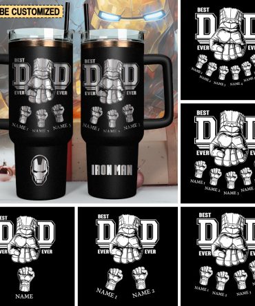 Father #8217;S Day Iron Man Avengers Movies Custom Stanley Quencher 40Oz Stainless Steel