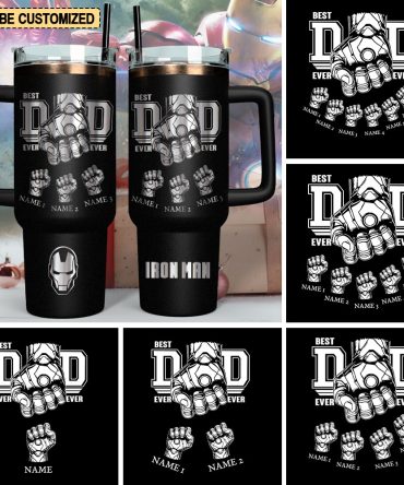Father #8217;S Day Iron Man Avengers Movies Custom Stanley Quencher 40Oz Stainless Steel