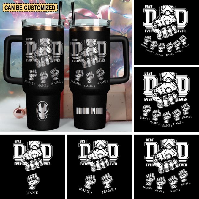 Father #8217;S Day Iron Man Avengers Movies Custom Stanley Quencher 40Oz Stainless Steel
