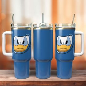 Donald Duck Disney Cartoon Custom Stanley Quencher 40Oz Stainless Steel Tumbler With Handle