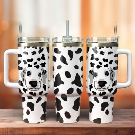 Dalmatian Dog Disney Cartoon Custom Stanley Quencher 40Oz Stainless Steel Tumbler With Handle
