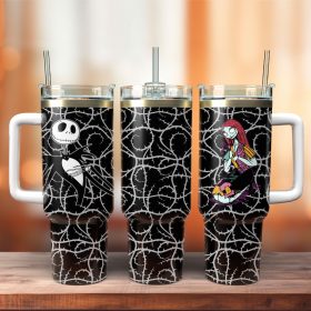 The Nightmare Before Christmas Cartoon Custom Stanley Quencher 40Oz Stainless Steel Tumbler With Handle