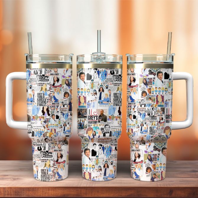 Grey’S Anatomy Tv Series Custom Stanley Quencher 40Oz Stainless Steel Tumbler With Handle