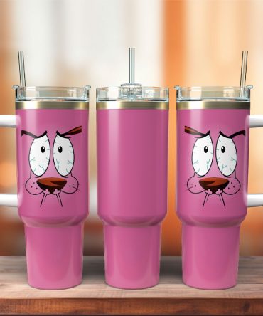 Courage The Cowardly Dog Tv Series Custom Stanley Quencher 40Oz Stainless Steel Tumbler With Handle