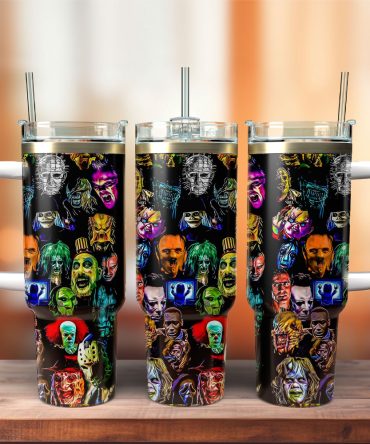 Horror Movie Characters Custom Stanley Quencher 40Oz Stainless Steel Tumbler With Handle