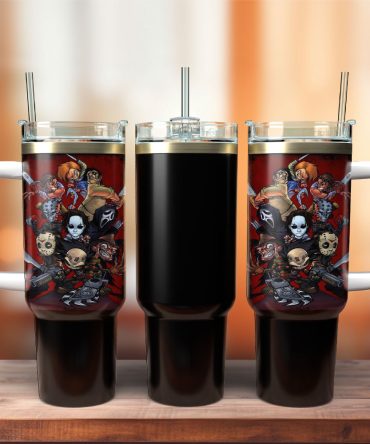 Horror Movie Characters Custom Stanley Quencher 40Oz Stainless Steel Tumbler With Handle