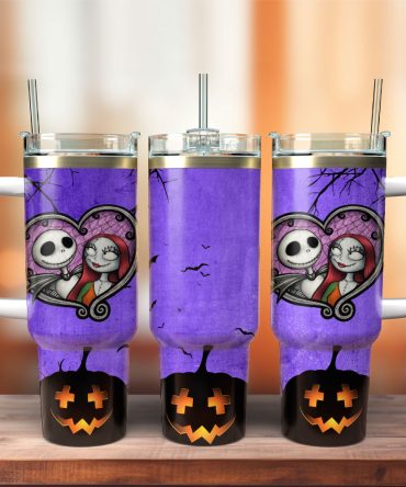 The Nightmare Before Christmas Movie Custom Stanley Quencher 40Oz Stainless Steel Tumbler With Handle
