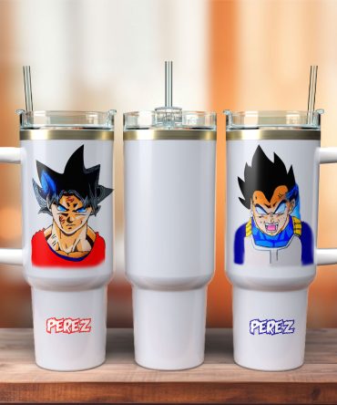 Dragon Ball Anime Manga Custom Stanley Quencher 40Oz Stainless Steel Tumbler With Handle