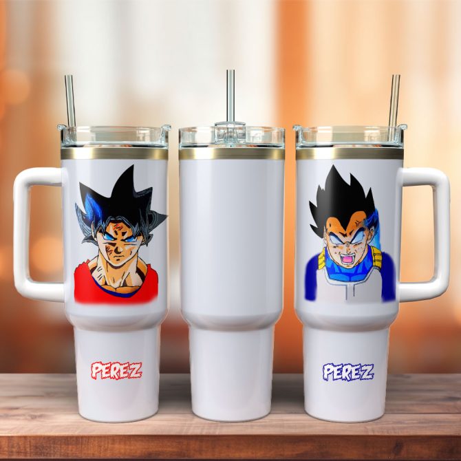 Dragon Ball Anime Manga Custom Stanley Quencher 40Oz Stainless Steel Tumbler With Handle