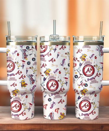 Atlanta Braves Baseball Mlb Sport Custom Stanley Quencher 40Oz Stainless Steel Tumbler