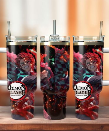 Demon Slayer Tv Series Custom Stanley Quencher 40Oz Stainless Steel Tumbler