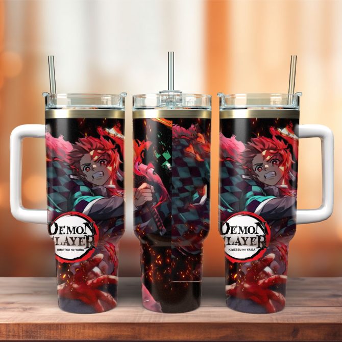 Demon Slayer Tv Series Custom Stanley Quencher 40Oz Stainless Steel Tumbler