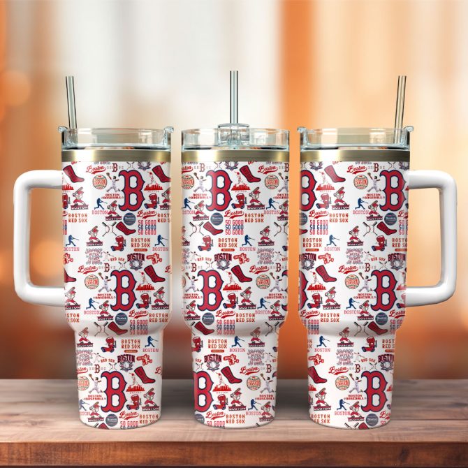 Boston Red Sox Baseball Mlb Sport Custom Stanley Quencher 40Oz Stainless Steel Tumbler