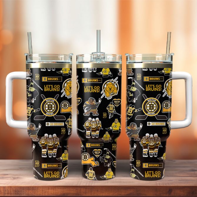 Boston Bruins Ice Hockey Nhl Sport Custom Stanley Quencher 40Oz Stainless Steel Tumbler