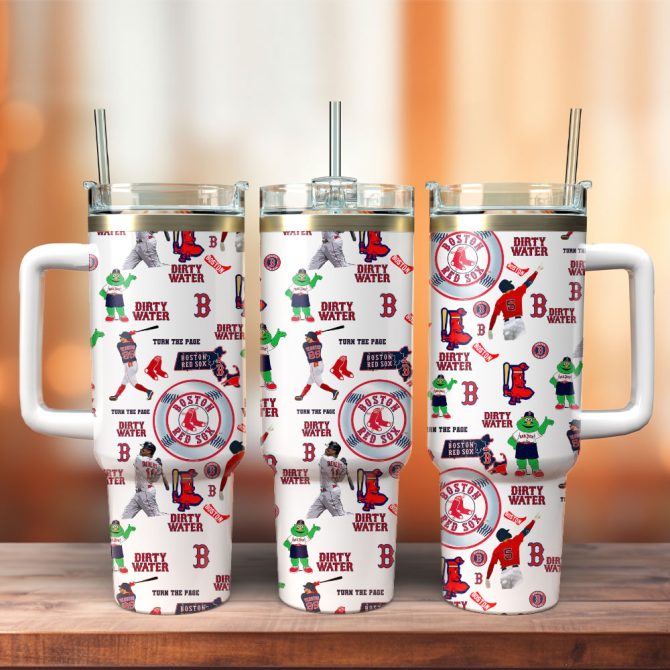 Boston Red Sox Baseball Mlb Sport Custom Stanley Quencher 40Oz Stainless Steel Tumbler