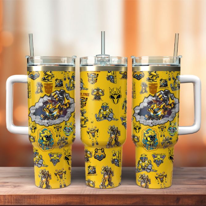 Bumblebee Movie Custom Stanley Quencher 40Oz Stainless Steel Tumbler