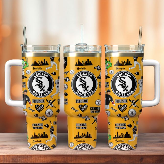 Chicago White Sox Baseball Mlb Sport Custom Stanley Quencher 40Oz Stainless Steel Tumbler
