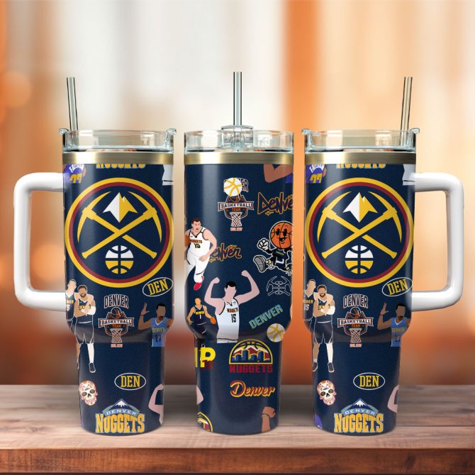 Denver Nuggets Basketball Nba Sport Custom Stanley Quencher 40Oz Stainless Steel Tumbler