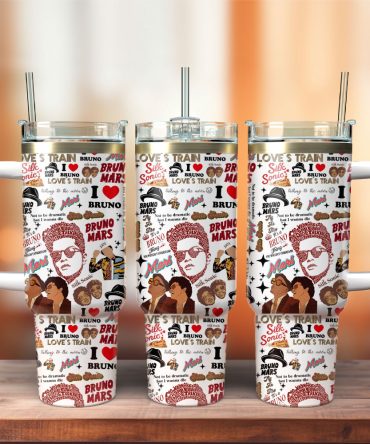 Bruno Mars Music Custom Stanley Quencher 40Oz Stainless Steel Tumbler