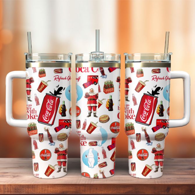 Coca Cola Drinks Custom Stanley Quencher 40Oz Stainless Steel Tumbler