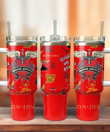 Bon Jovi Music Custom Stanley Quencher 40Oz Stainless Steel Tumbler