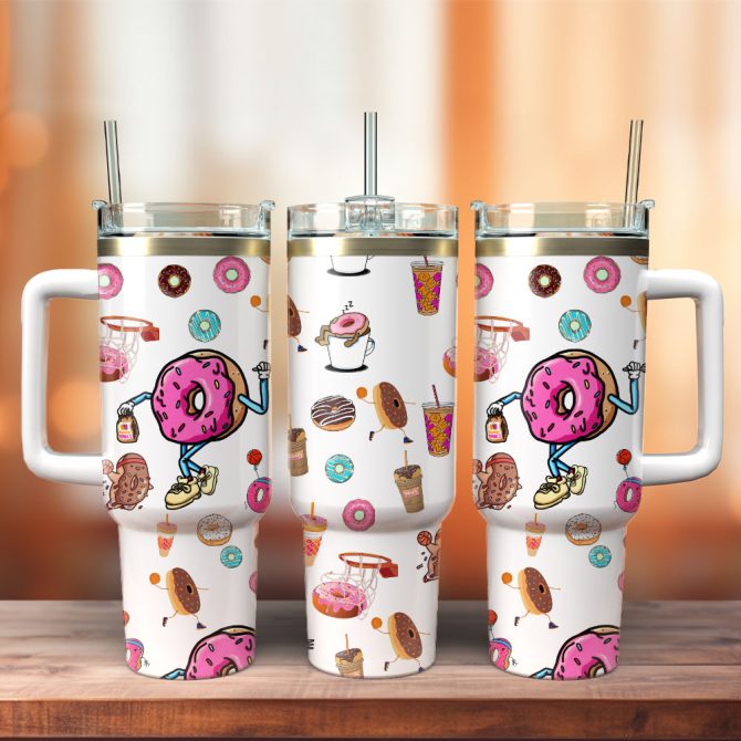 Donut Food Custom Stanley Quencher 40Oz Stainless Steel Tumbler