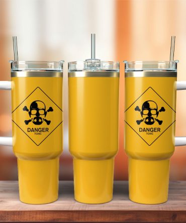 Danger Toxic Hazard Signs Custom Stanley Quencher 40Oz Stainless Steel Tumbler