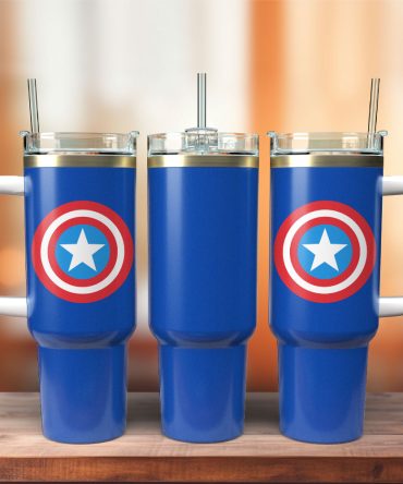 Captain America Movie Custom Stanley Quencher 40Oz Stainless Steel Tumbler