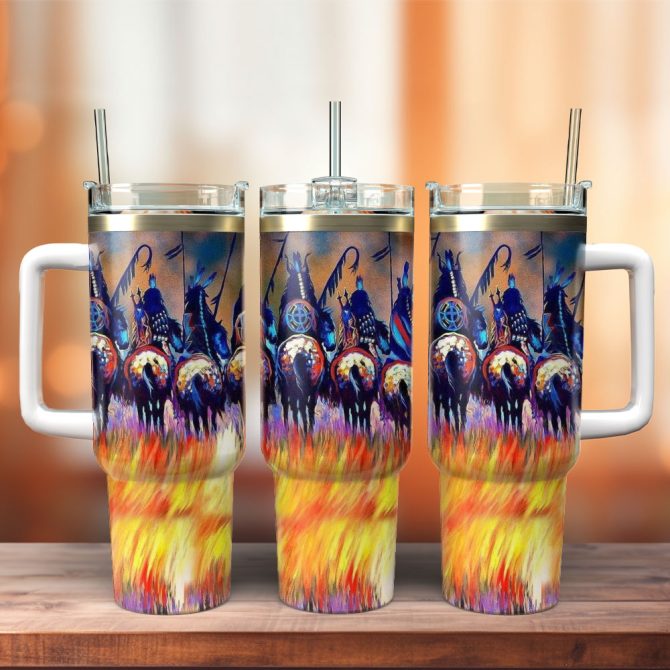 Horses Native American Custom Stanley Quencher 40Oz Stainless Steel Tumbler