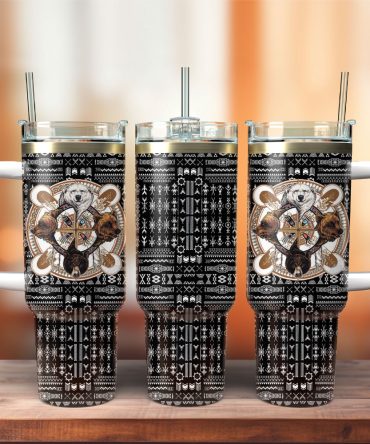 Bears Native American Custom Stanley Quencher 40Oz Stainless Steel Tumbler