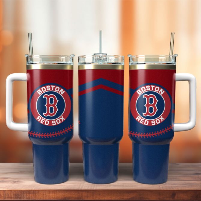 Boston Red Sox Baseball Mlb Sport Custom Stanley Quencher 40Oz Stainless Steel Tumbler