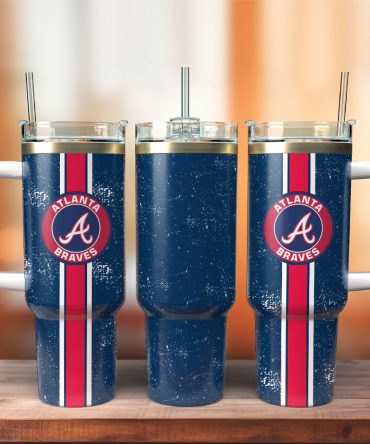 Atlanta Braves Baseball Mlb Sport Custom Stanley Quencher 40Oz Stainless Steel Tumbler