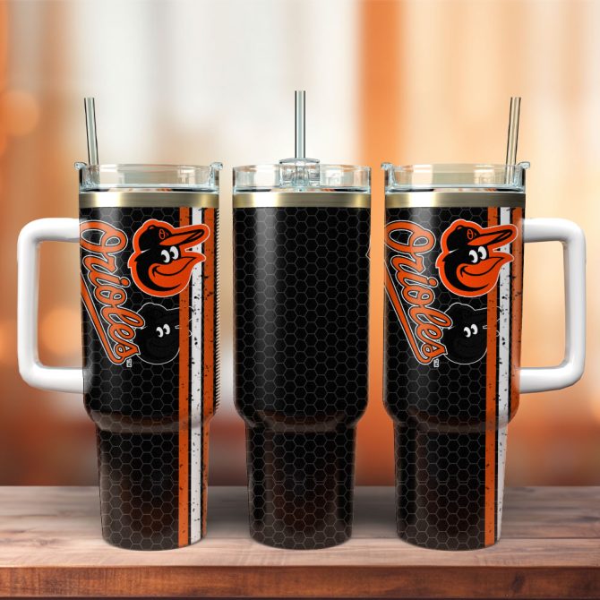 Baltimore Orioles Baseball Mlb Sport Custom Stanley Quencher 40Oz Stainless Steel Tumbler