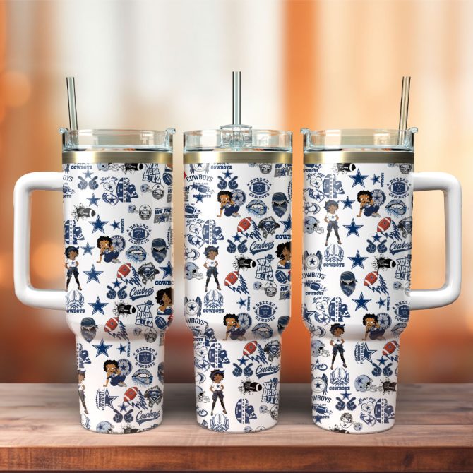 Dallas Cowboys Football Nfl Sport Custom Stanley Quencher 40Oz Stainless Steel Tumbler