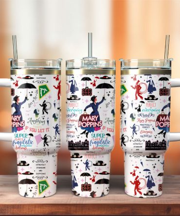 Mary Poppins Movie Custom Stanley Quencher 40Oz Stainless Steel Tumbler
