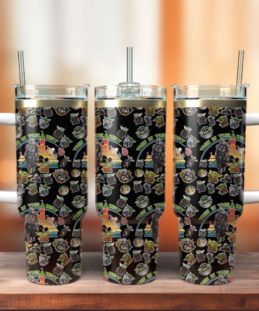 Baby Yoda Star Wars Movie Custom Stanley Quencher 40Oz Stainless Steel Tumbler