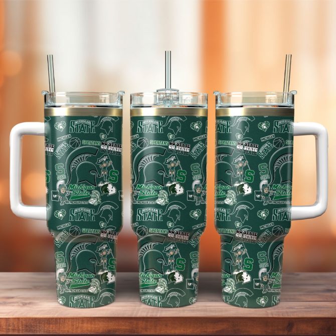 Michigan State Spartans Ncaa Sport Custom Stanley Quencher 40Oz Stainless Steel Tumbler