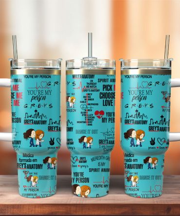 Grey’S Anatomy Tv Series Custom Stanley Quencher 40Oz Stainless Steel Tumbler