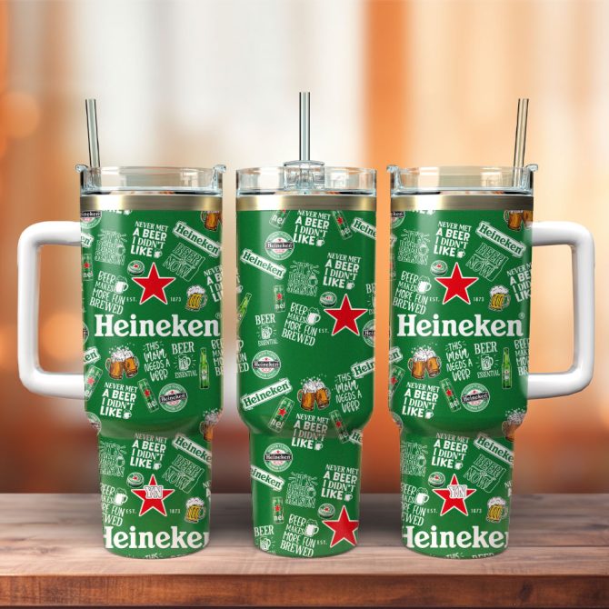 Heineken Beer Custom Stanley Quencher 40Oz Stainless Steel Tumbler - Image 4