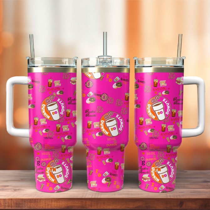 Dunkin Donuts Drink Custom Stanley Quencher 40Oz Stainless Steel Tumbler