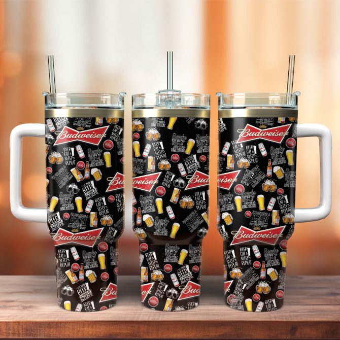 Budweiser Beer Custom Stanley Quencher 40Oz Stainless Steel Tumbler