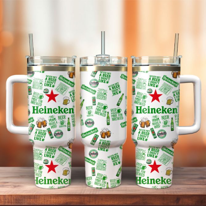 Heineken Beer Custom Stanley Quencher 40Oz Stainless Steel Tumbler - Image 3