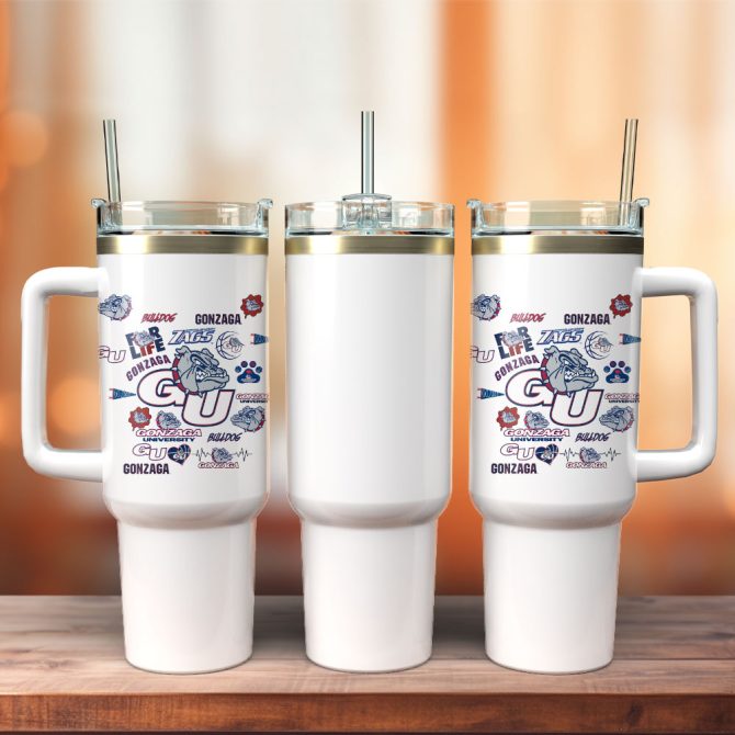Gonzaga Bulldogs Ncaa Sport Custom Stanley Quencher 40Oz Stainless Steel Tumbler - Image 3